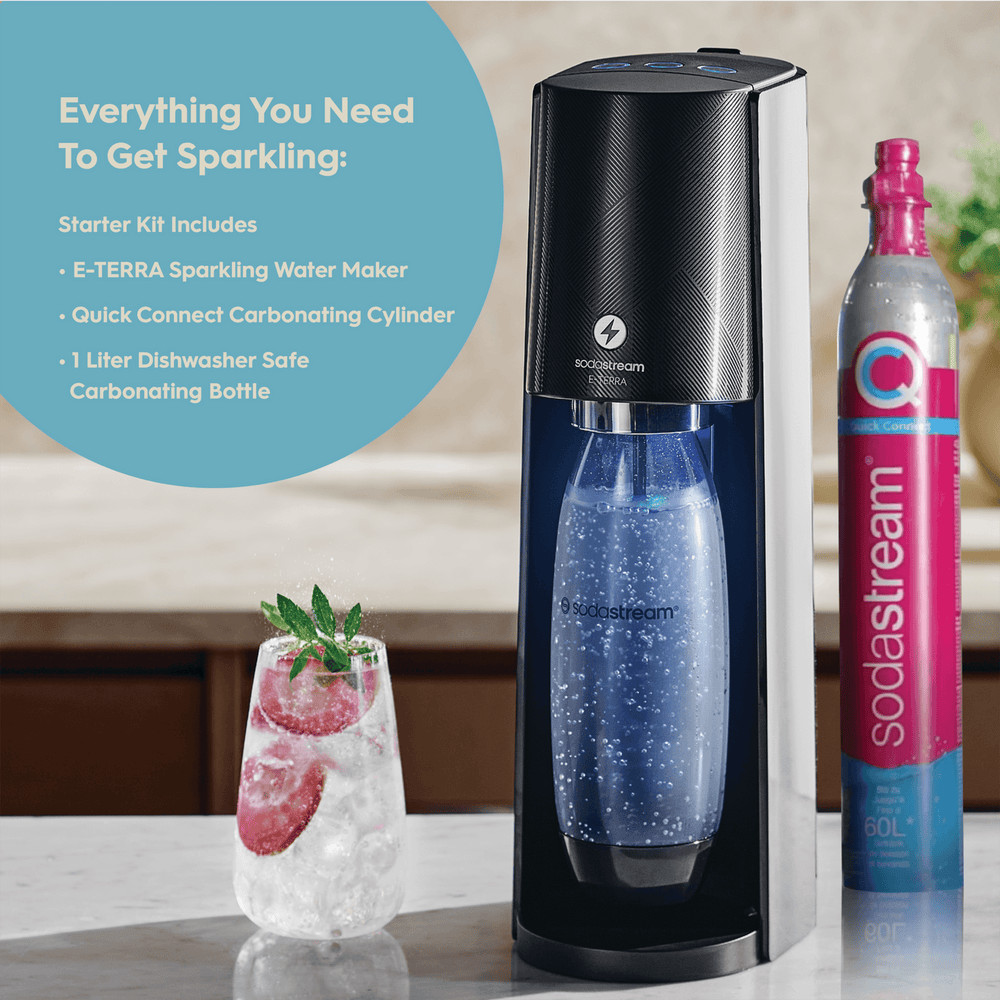 SodaStream E-Terra Black with quick connect cylinder